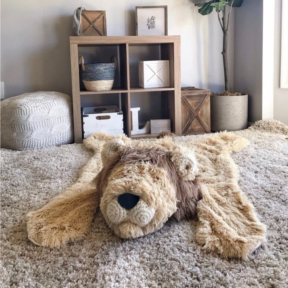 Large handmade Ready to Ship Lion Nursery baby room Rug